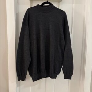 Portofino Riscattio Men's Gray Mock Neck Sweater Merino Wool Blend XXL Italy